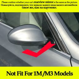M3 Style Black Wing Mirror Cap Cover Side Rearview Mirror Shell Covers For BMW E90 E91 2005-2007 E92 E93 2006-2009 M3 Style E80
