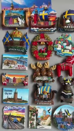 Swedish Fridge Magnets Tourist Souvenir Sweden Malmo Sverige Stockholm Travel Gift Magnetic Refrigerator Sticker Home Decoration