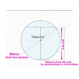 POWGE Kevinakasam ERCF V2 45# Gcr15 Steel Rod D Type Shaft Diameter 5/8mm Grind Flat Linear Round Length 100-500mm 3D Printer