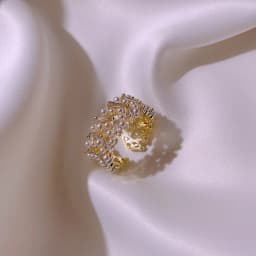 High Quality Pearl Zircon Gold Color Rings For Woman 2025 New Fashion Korean Jewelry Luxury Party Adjustable Unusual Girl's Ring