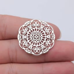 WYSIWYG 5pcs 32x32mm 5 Colors Trendy Hollow Flower Pattern Charms Pendant For Jewelry Making DIY Jewelry Findings