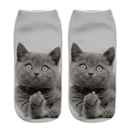Cute Cat Face Low Ankle Socks For Women Colorful And Fun Cartoon Print With Multiple Kittens New Arrival