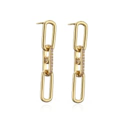 HECHENG,Link Chain Earrings for women,Long Ear Stud earrings,Fashion CZ Jewelry Wholesale