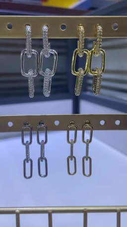 HECHENG,Link Chain Earrings for women,Long Ear Stud earrings,Fashion CZ Jewelry Wholesale