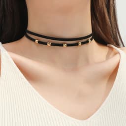 Black Velvet Punk Chokers Necklaces for Women Gothic Collar Necklaces Golden Circle Chokers Fashion Jewelry Wholesale