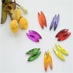 Navette Glass Crystal Pointback Color Rhinestone Strass Stones Clothing Crafts Jewelry Making 10mmX35mm 10mmx48mm 30pcs