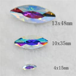 Navette Glass Crystal Pointback Color Rhinestone Strass Stones Clothing Crafts Jewelry Making 10mmX35mm 10mmx48mm 30pcs
