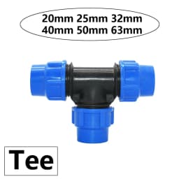 20/25/32/40/50/63mm PVC PE Tube Tap Tee Water Splitter 1/2 3/4 1" 1.25" 1.5" 2" Tee Pipe Ball Valve T-Shaped Connector 1pcs