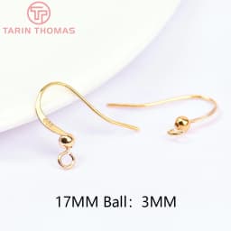 (2239)20PCS Height 16MM 24K Gold Color Plated Brass Earring Hook Diy Jewelry Findings Accessories Wholesale