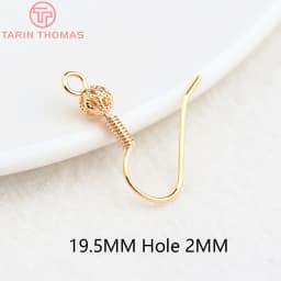(2239)20PCS Height 16MM 24K Gold Color Plated Brass Earring Hook Diy Jewelry Findings Accessories Wholesale