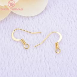 (2239)20PCS Height 16MM 24K Gold Color Plated Brass Earring Hook Diy Jewelry Findings Accessories Wholesale