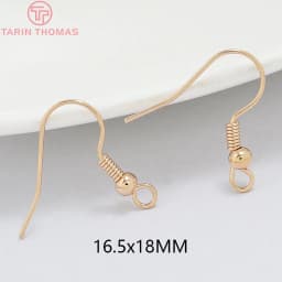 (2239)20PCS Height 16MM 24K Gold Color Plated Brass Earring Hook Diy Jewelry Findings Accessories Wholesale