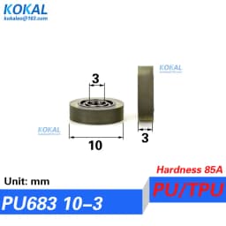 [PUd3] 4/10PCS 693zz 693 623 black color PU TPU rubber low noise UMBB3-10mm micro ball bearing cash machine wheel minisize 10mm