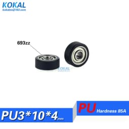 [PUd3] 4/10PCS 693zz 693 623 black color PU TPU rubber low noise UMBB3-10mm micro ball bearing cash machine wheel minisize 10mm