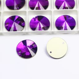 Round Sew on Rhinestone For DIY Craft Applique Fuchsia Flat Back Crystals Sewing Rhinestones Decorations Dress With Rhinestones