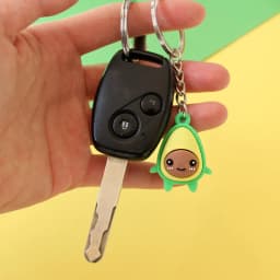 1pc Cartoon Avocado Key Chain Doll Key Ring Gift For Women Girls Bag Pendant Figure Charms Key Chains Jewelry