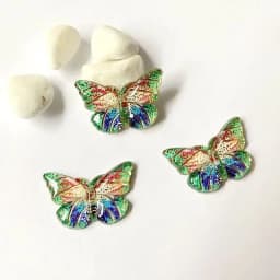 20Pcs 23*15mm Colorful Butterfly Resin Flatback Cabochon Accessories 1 Holes Button DIY Crafts Headwear BB Clips Pendants