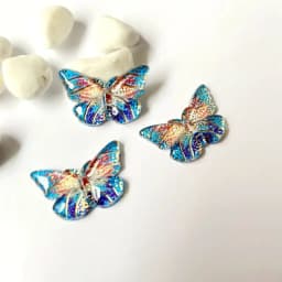 20Pcs 23*15mm Colorful Butterfly Resin Flatback Cabochon Accessories 1 Holes Button DIY Crafts Headwear BB Clips Pendants