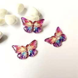 20Pcs 23*15mm Colorful Butterfly Resin Flatback Cabochon Accessories 1 Holes Button DIY Crafts Headwear BB Clips Pendants