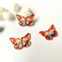 20Pcs 23*15mm Colorful Butterfly Resin Flatback Cabochon Accessories 1 Holes Button DIY Crafts Headwear BB Clips Pendants
