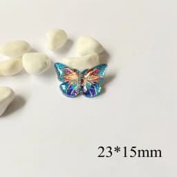 20Pcs 23*15mm Colorful Butterfly Resin Flatback Cabochon Accessories 1 Holes Button DIY Crafts Headwear BB Clips Pendants