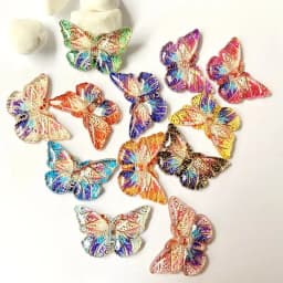 20Pcs 23*15mm Colorful Butterfly Resin Flatback Cabochon Accessories 1 Holes Button DIY Crafts Headwear BB Clips Pendants