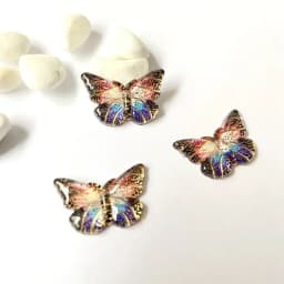 20Pcs 23*15mm Colorful Butterfly Resin Flatback Cabochon Accessories 1 Holes Button DIY Crafts Headwear BB Clips Pendants