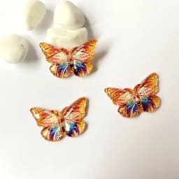 20Pcs 23*15mm Colorful Butterfly Resin Flatback Cabochon Accessories 1 Holes Button DIY Crafts Headwear BB Clips Pendants