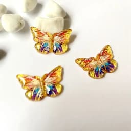 20Pcs 23*15mm Colorful Butterfly Resin Flatback Cabochon Accessories 1 Holes Button DIY Crafts Headwear BB Clips Pendants