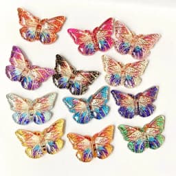 20Pcs 23*15mm Colorful Butterfly Resin Flatback Cabochon Accessories 1 Holes Button DIY Crafts Headwear BB Clips Pendants