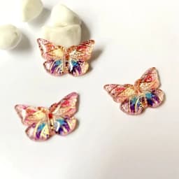 20Pcs 23*15mm Colorful Butterfly Resin Flatback Cabochon Accessories 1 Holes Button DIY Crafts Headwear BB Clips Pendants