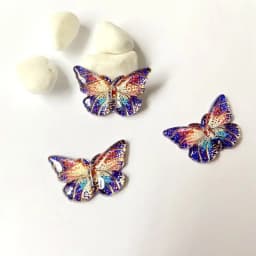20Pcs 23*15mm Colorful Butterfly Resin Flatback Cabochon Accessories 1 Holes Button DIY Crafts Headwear BB Clips Pendants