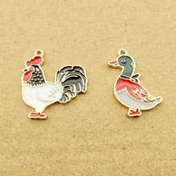 10pcs Enamel Cock Duck Charm for Jewelry Making Necklace Bracelet Earring Pendant Diy Accessories Zinc Alloy Gold Plated
