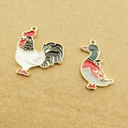 10pcs Enamel Cock Duck Charm for Jewelry Making Necklace Bracelet Earring Pendant Diy Accessories Zinc Alloy Gold Plated
