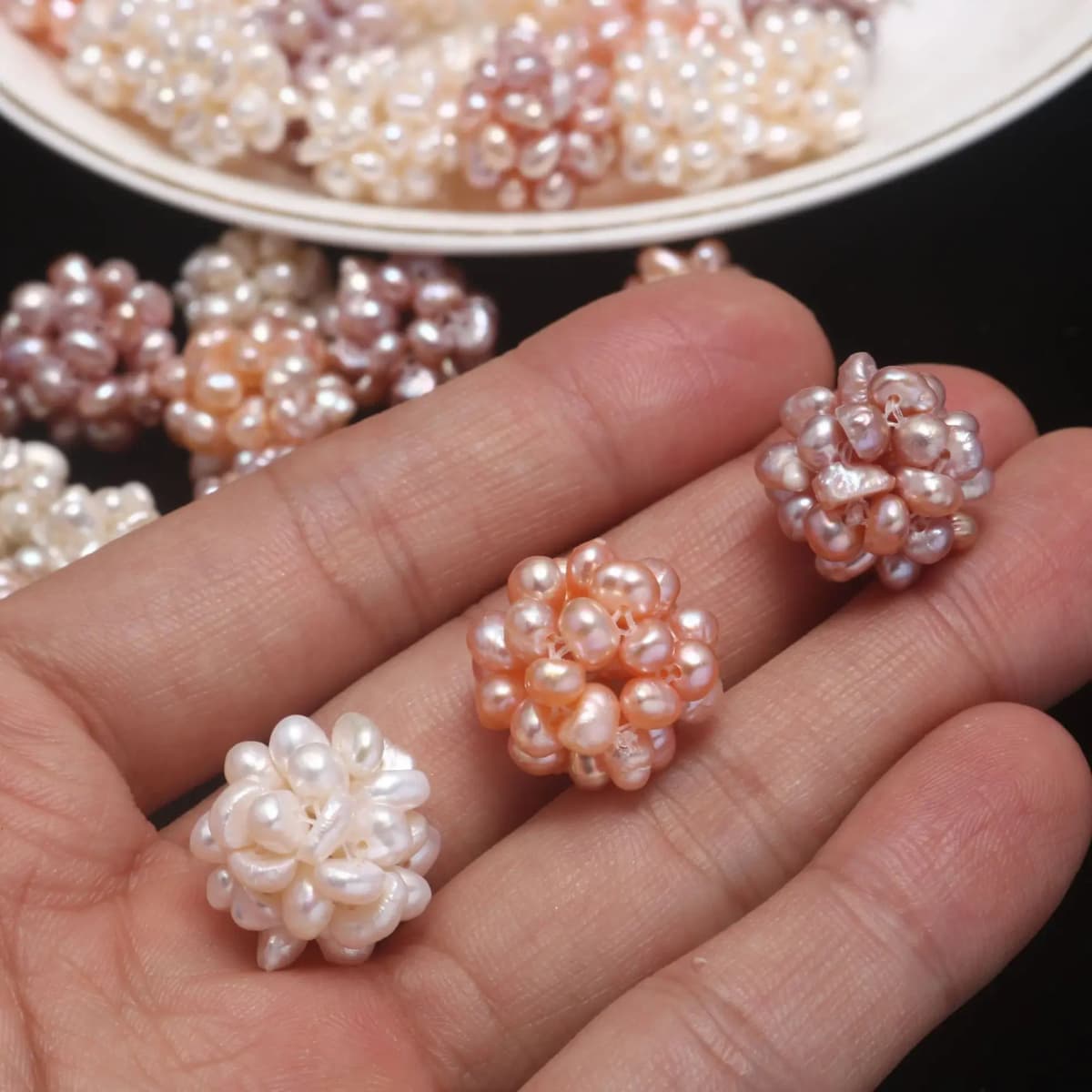 1pc 13-17mm Braided Jewelry Pearl Beads White Purple Baroque Flower Pearl Natural Freshwater Pearl Beads DIY for Necklace Female