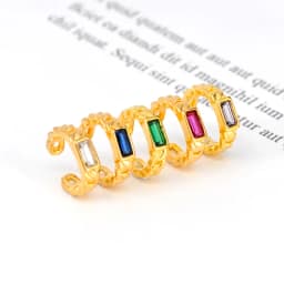 1PC Plated 24K Gold Ear Cuff Earrings For Women C-Shape Crystal Clip On Earrings No Piercing Earrings Fashion Jewelry Gifts