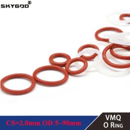 10Pcs VMQ Silicone Ring Gasket CS 2mm OD 5 ~ 90mm O Ring Rubber Seal Pressure Cooker Food High Temperature Gaskets