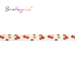 BRISTLEGRASS 2 5 10 Yard 5/8" 15mm Cherry Print Foldover Elastic FOE Spandex Satin Band Tape Hair Tie Headband Dress Sewing Trim