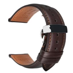 MAIKES Luxury Cow Leather Watch Bands 20mm 22mm 24mm With 316L Stainless Steel Butterfly Buckle Watch Strap Soft Watchbands