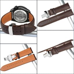 MAIKES Luxury Cow Leather Watch Bands 20mm 22mm 24mm With 316L Stainless Steel Butterfly Buckle Watch Strap Soft Watchbands
