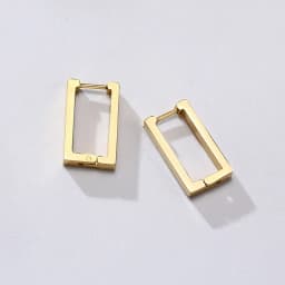 Vnox Minimalist Square Hoop Earrings for Women,Gold Color Stainless Steel Rectangle Ear Jewelry, Chic Simple Geometric Jewelry