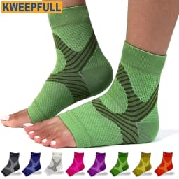 1Pair Ankle Support Sleeve for Women Men, Open Toe Compression Socks Night Splints for Plantar Fasciitis Tendonitis Foot Support