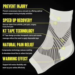 1Pair Ankle Support Sleeve for Women Men, Open Toe Compression Socks Night Splints for Plantar Fasciitis Tendonitis Foot Support