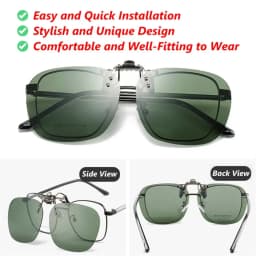 Metal Clip Clip-On Polarized Sunglasses Convenient Rimless Flip-up Sun Glasses for Prescription Glasses UV400 Polygonal Shades