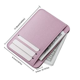 Simple Card Holder Mini Solid Faux Leather Credit Card Holder