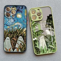 Cute Ghost Shockproof Phone Case For iPhone 13 12 Pro Max Mini 17 16 15 11 Pro Max 14 Plus SE2 XS X XR Back Cover Fundas Shell