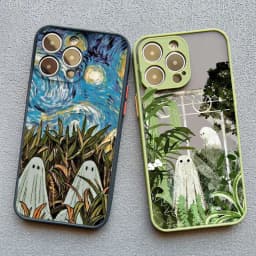 Cute Ghost Shockproof Phone Case For iPhone 13 12 Pro Max Mini 17 16 15 11 Pro Max 14 Plus SE2 XS X XR Back Cover Fundas Shell