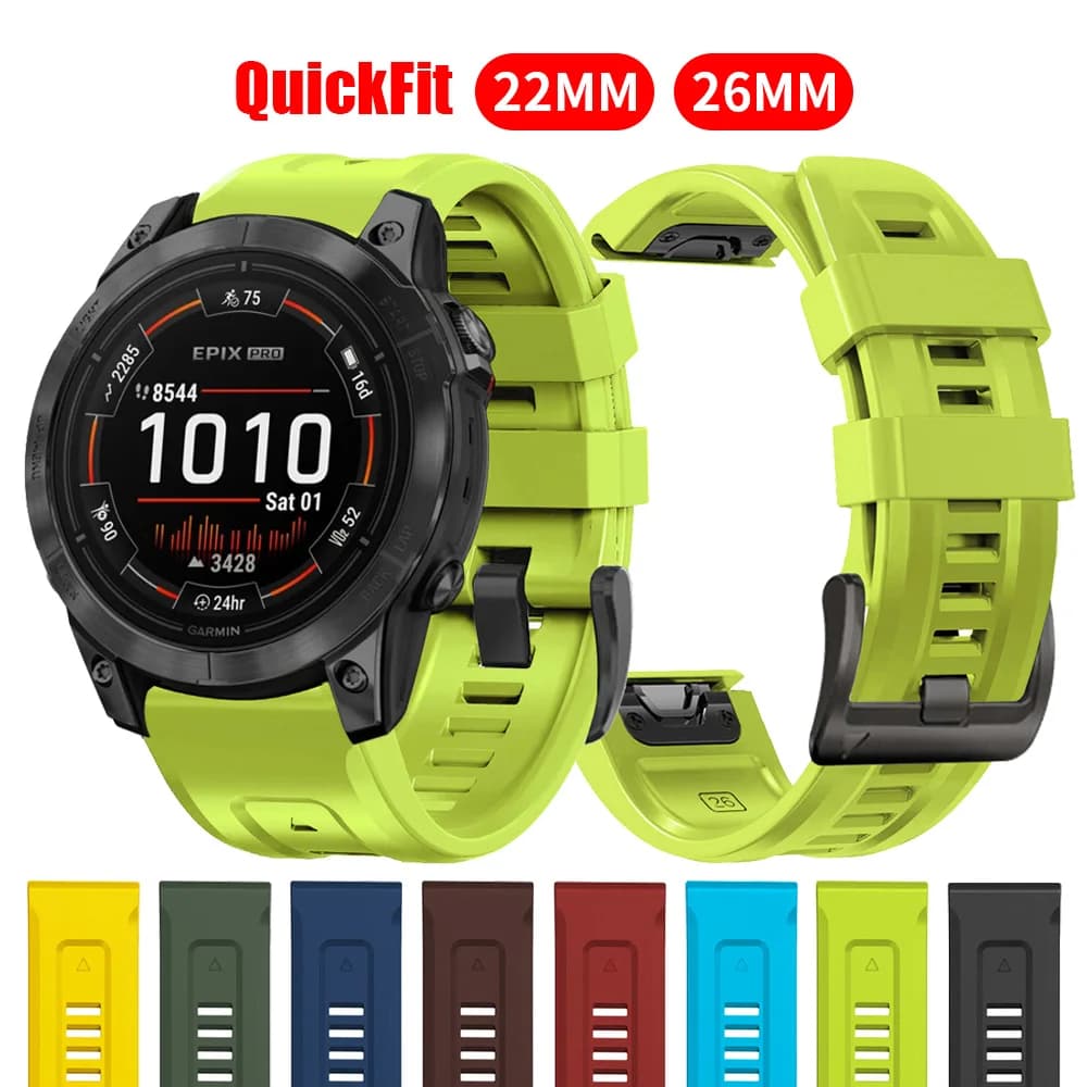 QuickFit 22mm 26mm Silicone Strap for Garmin Fenix 7 7X Pro 5XPlus 6XPro 5Plus Epix Gen 2 Band for Enduro 2 Bracelet Watchband