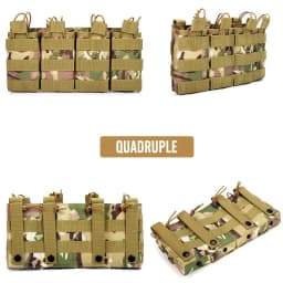 1000D Tactical Magazine Pouch Double/Triple/Quadruple Mag Pouch Airsoft Ak 5.56mm M4 Ar Rifle Hunting Accessories