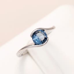 Huitan Luxury Solitaire Band Women's Rings with Blue Cubic Zirconia Simple and Elegant Bridal Wedding Rings 2022 Trendy Jewelry